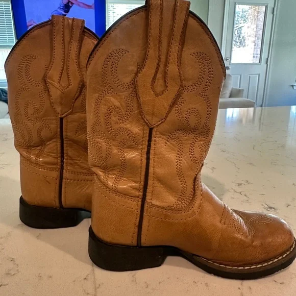 Brown Leather Cowboy Boots - Picture 2 of 4